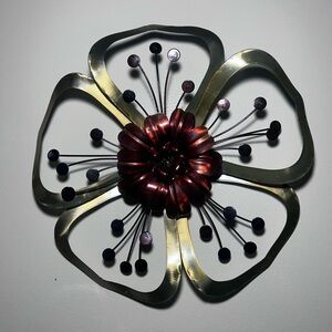 Vintage Large Metal Wall Flower
